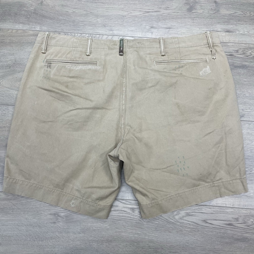Polo Ralph Lauren Khaki Distressed Shorts Men Sz 40 Military Style Patches - Picture 7 of 11